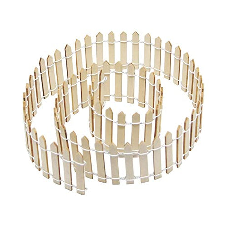 Prsildan 40 Inches Miniature Fairy Garden Fence, DIY Wood Picket Fence Mini Ornament for Dollhouse Home Garden Prsildan