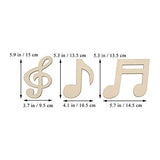 6pcs Music Notes Wood Cutouts Music DIY Craft Embellishments Gift Musical Notes Unfinished Wood Ornaments for Wedding Music Themed Birthday Party JANOU
