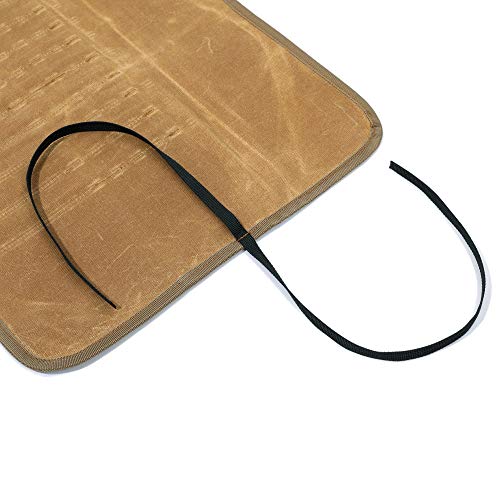 Denifiter Waxed Canvas Roll-up Pencil Bag, Heavy Duty Artist Paint Brushes Organize Pouch (Khaki) Denifiter