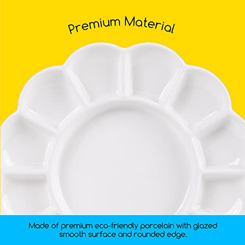 MEEDEN 12-Well Ceramic Paint Palette, Porcelain Paint Palette Tray, Artist Watercolor Mixing Palette, Palette for Acrylic, Watercolor, Gouache MEEDEN