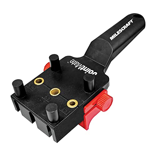 Milescraft 1332 Joint Mate - New, Improved Handheld Dowel Jig for Corner, Edge, and Surface Joints, 3 Metal Bushing Sizes (1/4", 5/16", 3/8") and Milescraft