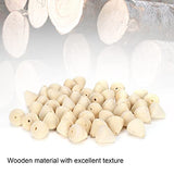 50Pcs Wood Beads Cone Shape Round Unfinished Wooden Loose Beads Wood Spacer Beads for Crafts DIY Jewelry Making Decoration Hztyyier