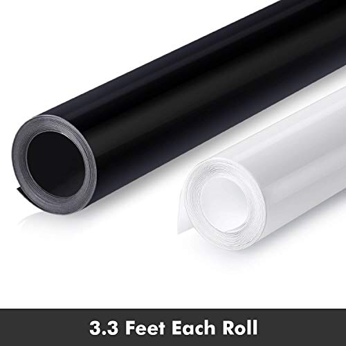 selizo Heat Transfer Vinyl, 2 Rolls Black and White HTV Iron on Vinyl for T-Shirts, Hats, Clothing, Compatible with Cricut, Cameo, Heat Press - WoodArtSupply