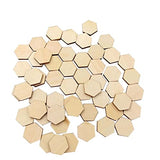 SEWACC 200pc Unfinished Wood Craft Wood Shapes Wood Slices Honeycomb Wood Chips Festival Wood Ornaments Wood Honeycomb Cutouts Wooden Tile Beehive SEWACC