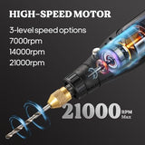 LET'S RESIN Cordless Resin Drill,3-speed Adjustment &Rechargeable Jewelry Drill with Deburring Tool&19Pcs Accessories,Multi-Purpose Hand Drill Resin LET'S RESIN