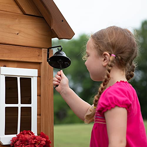 Backyard Discovery Aspen All Cedar Wooden Playhouse, Country Style, Dutch Front Door, Flower Pot Holders, Stove, Sink, Plastic Food, Doorbell, - WoodArtSupply