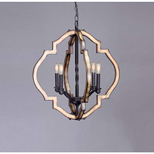 Spicewood Collection 4-Light Farmhouse Chandelier Light Gilded Iron Black - WoodArtSupply