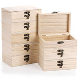 yarlung 8 Pack Unfinished Wooden Boxes for Crafts, 6x4x2 Inch Small Keepsakes Box Jewelry Storage Unpainted DIY Gifts Box for Treasure Chest, Art yarlung
