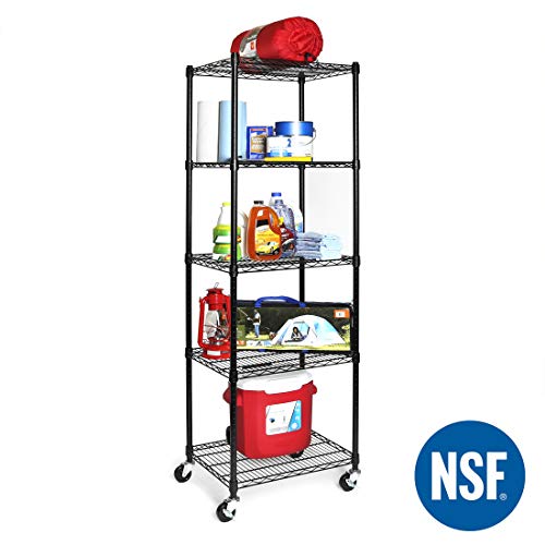 Seville Classics UltraDurable Heavy Duty NSF Solid Steel Wire Rack Storage Unit, Organizer for Garage, Warehouse, Office, Restaurant, Classroom, - WoodArtSupply