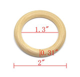 PENTA ANGEL 20Pcs Natural Wood Rings 2Inch (50mm) PENTA ANGEL