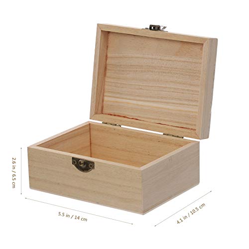 6pcs Boxes wooden box with lock unfinished wooden jewelry case wood wa –  WoodArtSupply