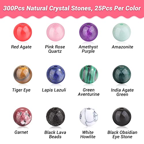 selizo Crystal Beads for Ring Making, 28 Colors Chips and Gemstone Beads,  Ring Making Kit with Plastic Box for Jewelry, Bracelets, Earring Making  Supplies
