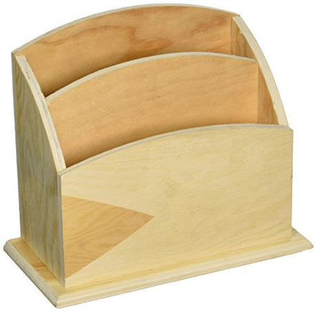 Multicraft Imports WS320 Wood Craft 2-Slot Desk Caddy, 5.5" x 6.28" Multicraft Imports