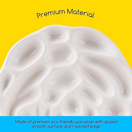 MEEDEN Porcelain Paint Palette, Ceramic Watercolor Pallet Mixing Tray, Rose Shaped Design MEEDEN