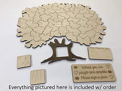 50pc Blank Wedding Tree Puzzle Guest Book Alternative. Add Your Own Personalization. A Great Guest Book Idea For a Wedding Reception, Birthday, Baby - WoodArtSupply