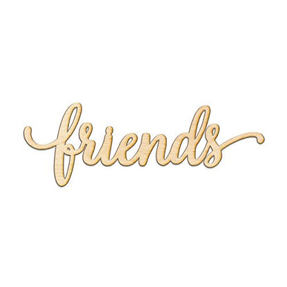 Woodums – Friends Script Wooden Wall Art Decor, Unfinished Wood Sign for Family Room Decor, Charlie Script Letter Wood Cutout, 24 x 8 Inches Wall