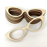 6-Pack Cat's Eye Glasses Unfinished Wood Cutout DIY Crafts Door Hanger Sign Ready to Paint Crafts All Sizes Texan Wood Crafts