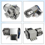 CNCTOPBAOS K12-100mm CNC Router Milling Machine Rotational Axis 4th Axis A axis Rotary Table A axis 100mm 4 jaw chuck dividing head,MT2 65mm CNCTOPBAOS