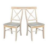 International Concepts Pair of X-Back Dining Chairs, Unfinished Wood IC International Concepts