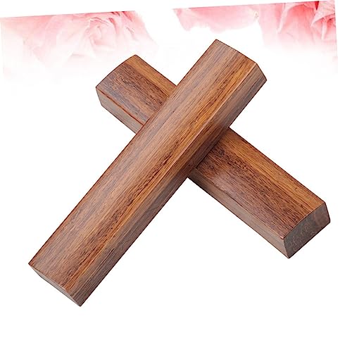 VILLCASE 1 Pair Wooden Whittling Kit Calligraphy Paperweight Unfinished Craft Block Chinese Desktop Decoration Glass Paperweights Wood Paperweight VILLCASE