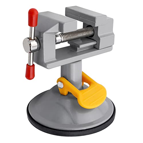 Yakamoz Mini Bench Vise 360 Degree Suction Vise Small Table Vice Clamp Workbench Vise for Jewelry Making DIY Wood Craft Carving Breads Drilling Bed YAKAMOZ