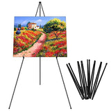 Instant Display Easel Stand - 63" Tripod Collapsible Portable Artist Floor Easel - Easy Folding Telescoping Adjustable Art Poster Metal Stand for OUTNEE