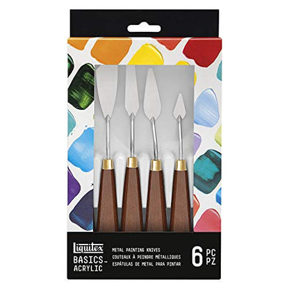 Liquitex BASICS Metal Painting Knife Set, Set of 6 - WoodArtSupply