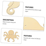 ibasenice 56 Pcs Ocean Cartoon Wood Chips Ornaments for Kids Unfinished Wood Seahorse Ocean Life Cutouts Wood Paint for Crafts Wood Cutouts for ibasenice