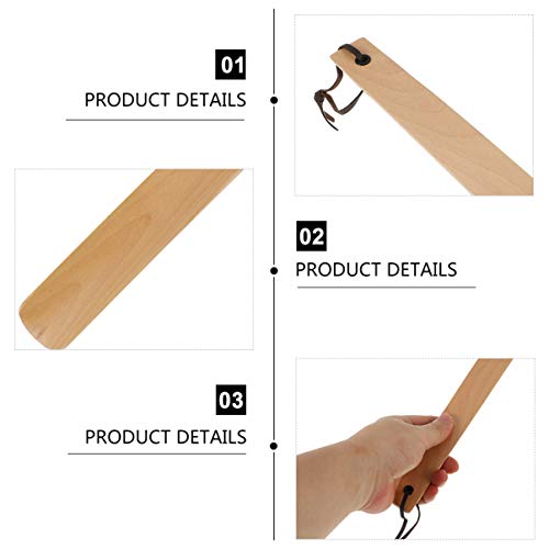 EXCEART Wood Shoe Horn Long Handle Practical Wood Shoehorns for Men Women and Kids EXCEART