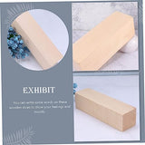 VILLCASE 10 Pcs Carved Wooden Strips Wood Decor Wooden Building Blocks Wood Carving Blocks Wood Blank Blocks Basswood Carving kit Unfinished Craft VILLCASE