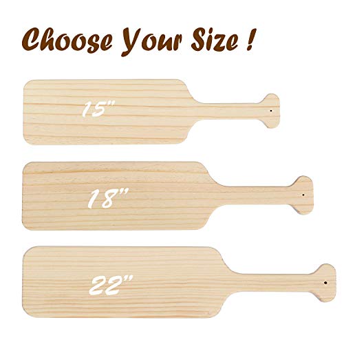 BATTIFE 2Pack 15 Inch Greek Fraternity Paddle, Unfinished Solid Pine Wood Paddles, Wooden Sorority Frat Paddle for Arts Crafts BATTIFE