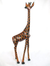 African Art 18" Hand Carved Wood Wooden Giraffe Sculpture Statue - Made in Kenya African Art