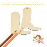 32 Pieces Wooden Cowboy Boots Tags Unfinished Wood Hanging Cowboy Boots Tags Natural Blank Wooden Cutouts Labels DIY Wooden Tags with Ropes Xonzmmk