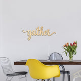 Woodums – Gather Script Wooden Wall Art Decor, Unfinished Wood Sign for Family Room Decor, Charlie Script Letter Wood Cutout, 18 x 8 Inches Wall Woodums