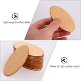 TEHAUX 50pcs Oval Wood Chips Unfinished Wood Chip Wood Slices for Centerpieces Oval Wood Slices Rustic Wooden Cutout Wood Craft Material Blank Wood TEHAUX