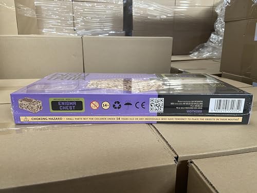 Wood Trick Enigma Chest 3D Puzzle Box - Challenging Wooden Mechanical Model Kit for Adults and Kids Wood Trick