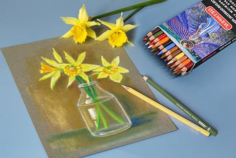 GETHPEN Pastel Chalk Colored Pencils,Set of 24 Colors,Pastel Colored Pencils,Color Charcoal Pencils for Drawing Sketching Coloring Shading,Art GETHPEN