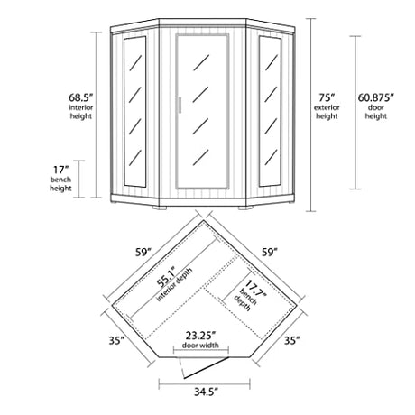 HeatWave BSA2420 4 Person Hemlock Carbon Infrared Sauna Blue Wave