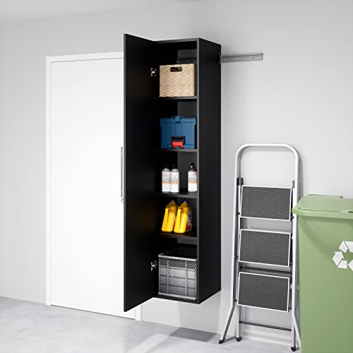 Prepac HangUps 15 in Narrow Garage Storage Cabinet, W x 72" H x 16" D, Black Prepac