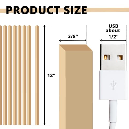 20PCS Square Basswood Dowel Rods – 3/8 x 12 Inch Bass Wood Rods Long Wooden Sticks for Arts and DIY Projects Unfinished Wood Dowel Rod Craft Sticks YARRD