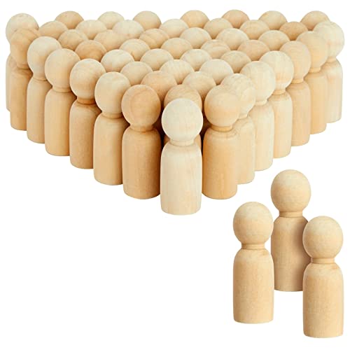 Wood Peg Dolls, Peg Doll Kit (2.4 in, 50-Pack) - WoodArtSupply