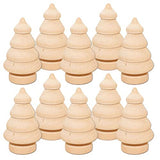 SEWACC Wood Decor 10pcs Unfinished Wooden Christmas Trees Mini Wood Christmas Trees Blank Wood Xmas Tree Wooden Dolls for DIY Arts Crafts Drawing SEWACC