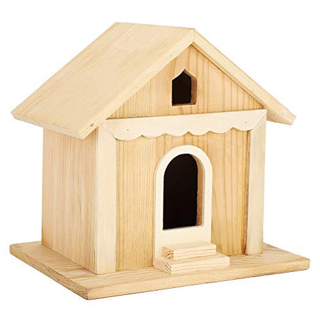 Wooden Bird House, 7.9x7.9x5.9in Bird Houses for Outside Birdhouse for Outside Garden Patio Decorative Nest Box Bird House for Swallow Sparrow Cyrank