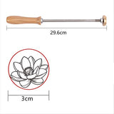 Lotus Pattern Wood Branding Iron with Wooden Handle - 1.2” Stamp for Leather, Wood & BBQ SUPERFINDINGS