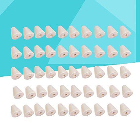 HEALLILY Natural Wood Beads Cone Shaped Beads Wooden Loose Spacer Beads for DIY Craft Handmade Jewelry Accessories 50Pcs HEALLILY