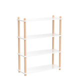 IOTXY Modern White 4-Tier Wooden Bookshelf – Stylish Open Storage Rack for Home and Office IOTXY