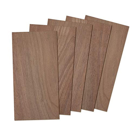 Walnut Wood Sheets Thin Lumber, Black Dark Unfinished Board for Crafts - Pack of 5 by Craftiff Craftiff