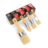 Chalk Wax Paint Brush 4PCs Set Including 3 Small Paint Brushes for Furniture Painting and 1 Large Chalk Brush, Bristle Paint Brushes Set Compatible MODERN ART SUPPLIES A PRODUCT OF SMARTVISION CO