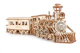 Wood Trick Wooden Toy Train Set with Railway - 34x7″ - Locomotive Train Toy Mechanical Model Kit - 3D Wooden Puzzles for Adults and Kids to Build - Wood Trick