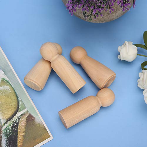 20Pcs Unfinished Wood Peg Dolls, 10 Boys and 10 Girls, Innovative DIY Wood Shapes Figures for Painting, Craft Art Projects Peg Game Biitfuu